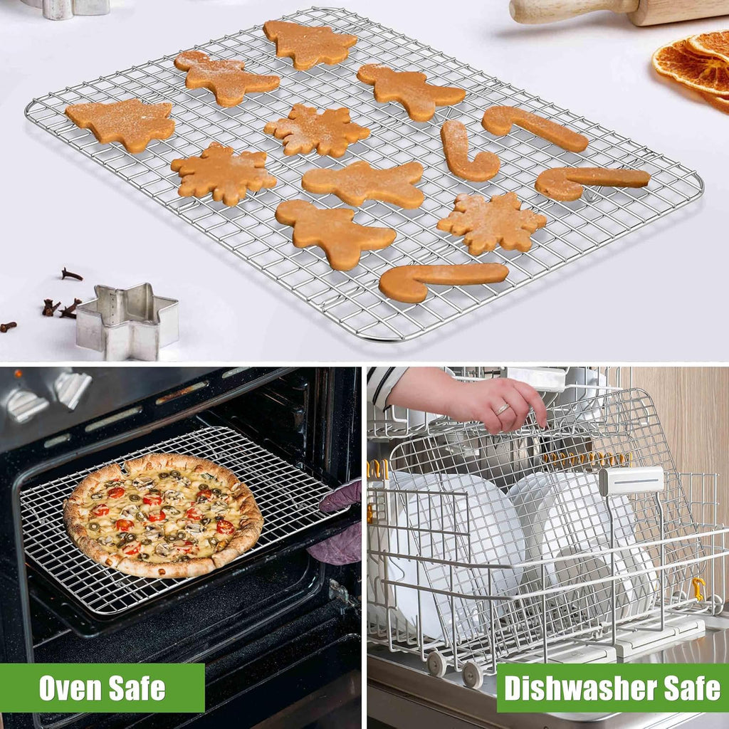 Homikit 2 Pack Cooling Racks, 15.3 x 11.3 Inch Stainless Steel Large Baking Rack Set for Roasting Grilling, Bacon Bread Pizza Cookie Oven Wire Rack Fits 16x12 Sheet Pan, Rust Free & Dishwasher Safe