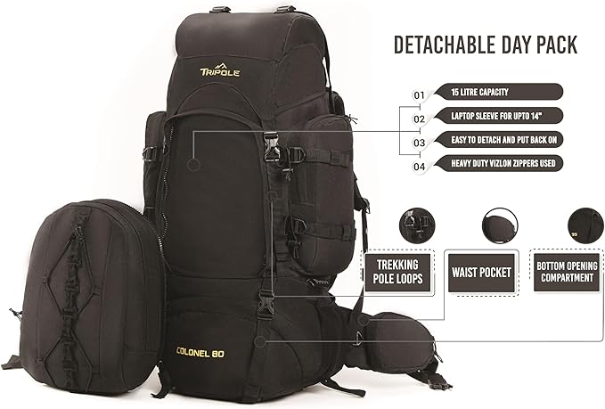Colonel 95 Litres Rucksack + Detachable Day Pack
