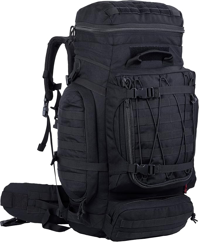 Large Military Backpack Army Rucksack Tactical MOLLE Pack for Camping Backpacking Hunting Bushcraft Adventure 70L…