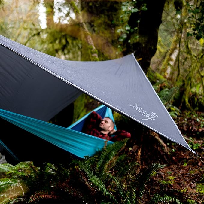 Wise Owl Outfitters Hammock Tarp, Hammock Tent - Rain Tarp for Camping Hammock - Camping Gear Must Haves w/Easy Set Up Including Tent Stakes and Carry Bag