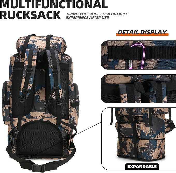 100L Camping Hiking Military Tactical Backpack Outdoor Climbing Sport Bags for Camping,Backpacking