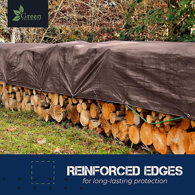 Tent Footprints Tarp Cover Brown/Silver Heavy Duty Thick Material Water Proof Tear Proof UV Resistant Reinforced Edges for Camping Boat Tent RV or Pool Cover 12x16