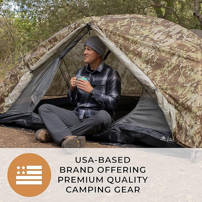 Hyke & Byke Zion Hiking & Backpacking Tent - 3 Season Ultralight, Waterproof Tent for Camping w/Rain Fly and Footprint - 1 Person - Orange