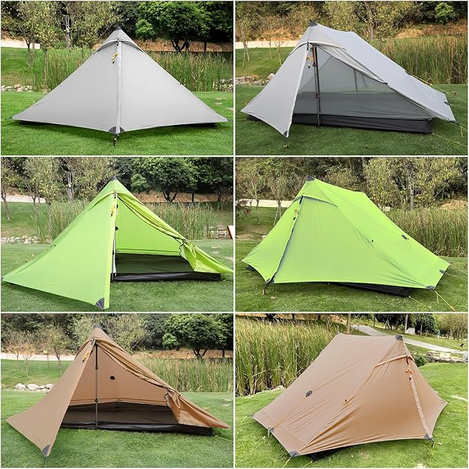 3F UL Gear Lanshan PRO Lanshan Ultralight Tent 3 Season Backpacking Tent for 1 Person, Waterproof Professional Tents for Camping, Trekking, Kayaking, Climbing, Hiking