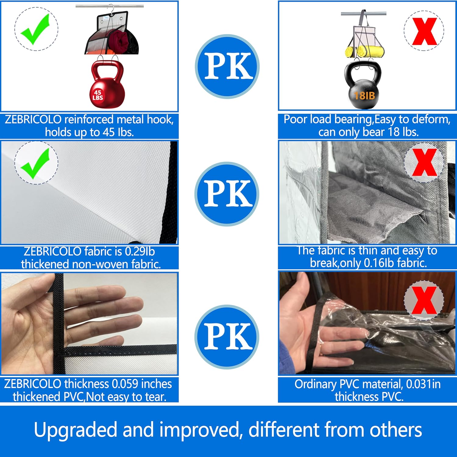 Legging Organizer - 24 Spacious Pockets, 2024 New Improved, Heavy Duty Hooks, Closet Storage, White/Black 1-Pack