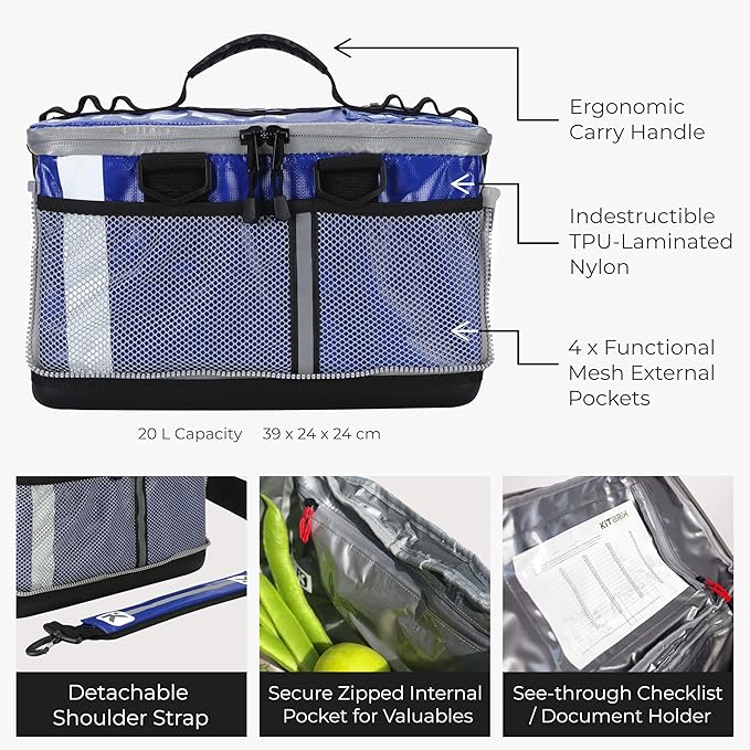 KITBRIX Gym Bag, Duffel Bag, Personal Item Travel Bag - Solid Waterproof Base - Built for Wet, Muddy Gear - Multi-Use Swim Bag, Soccer Bag, Wrestling Bag, Camping Bag, Triathlon Transition Bag