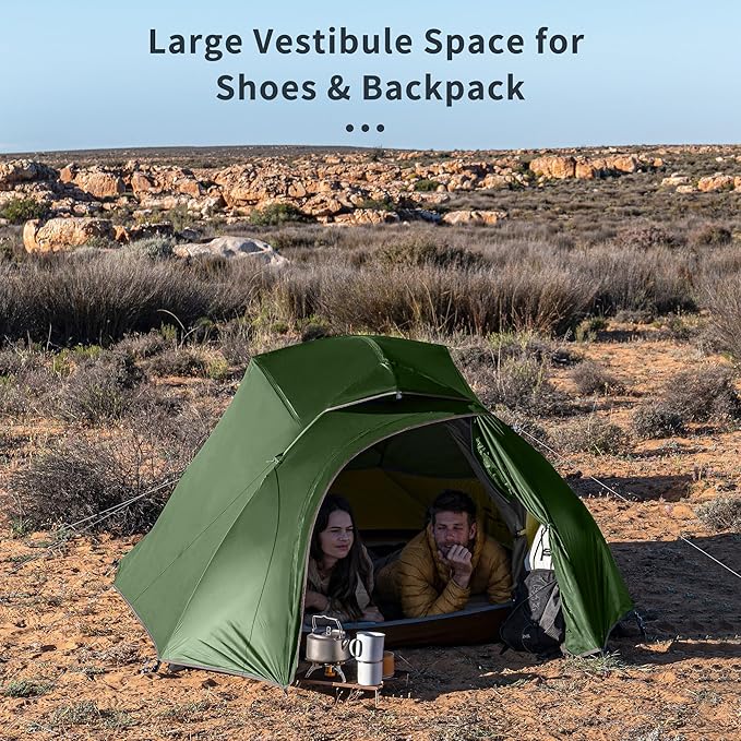 Naturehike Cloud-Up 3 Person Lightweight Backpacking Tent with Footprint - 3 Season Free Standing Dome Camping Hiking Waterproof Backpack Tents