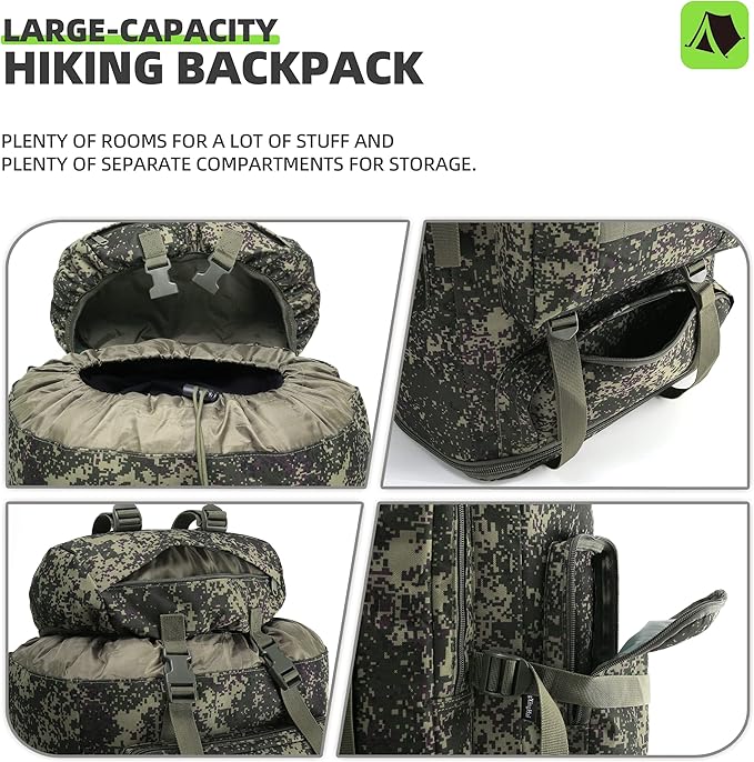 100L Hiking Camping Backpack Tactical Backpack for Men Large Survival Hunting Waterproof Backpack Molle Rucksack Military Camping Backpacking Daypack