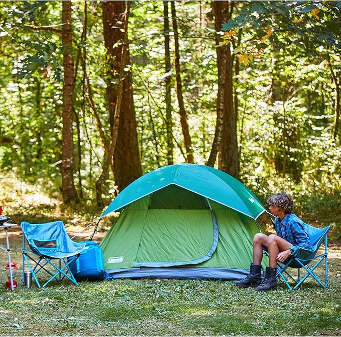 Coleman Sundome 4-Person Tent with Rainfly, Weatherproof Tent Sets Up in 10 Mins
