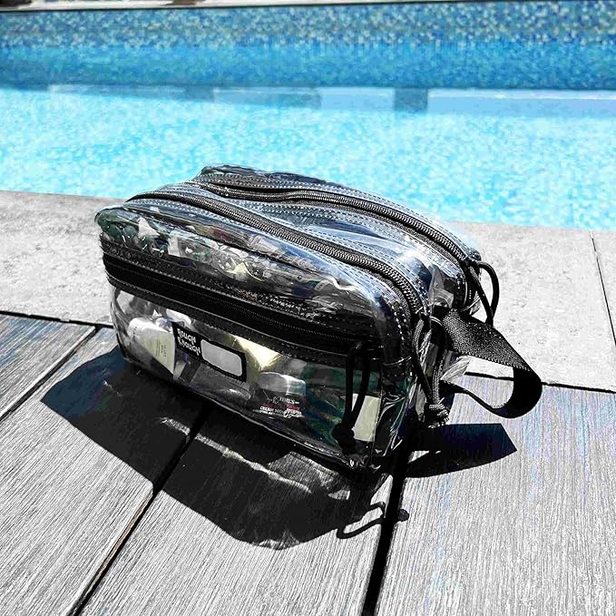 Rough Enough Clear Travel Toiletry Bag for Men Women Traveling Toiletries Essentials Shaving Hygiene Dopp Kit