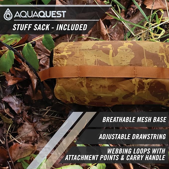 AquaQuest Defender Camping Tarp - Heavy Duty Tent Shelter or Rain Fly - Waterproof Camping Essentials for Hiking, Bushcraft & Hammock