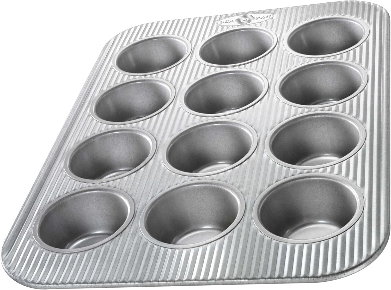 USA Pan 12-Cup Muffin Pan and 8-Inch Square Cake Pan Aluminized Steel Bakeware Set