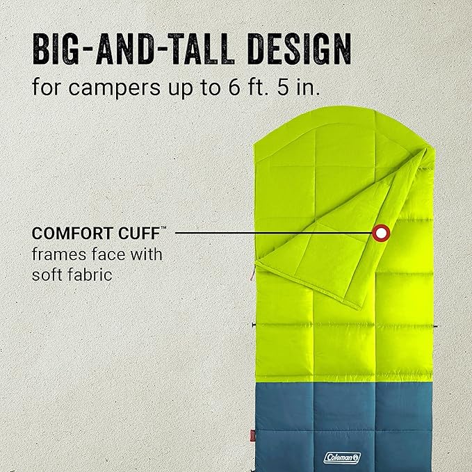 Coleman Kompact Sleeping Bag, Indoor/Outdoor Lightweight Sleeping Bag for Adults, 20°F/30°F/40°F Options for Camping, Hiking, Backpacking with Included Compression Sack