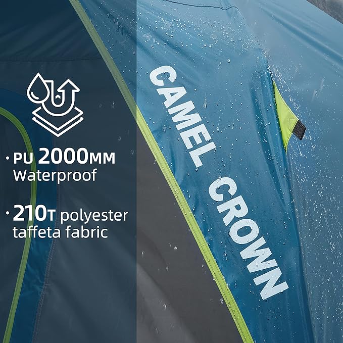 CAMEL CROWN Tents for Camping 4/8 Person Waterproof Quick Setup Folding Outdoor Backpacking Tents 4 People Family Hiking