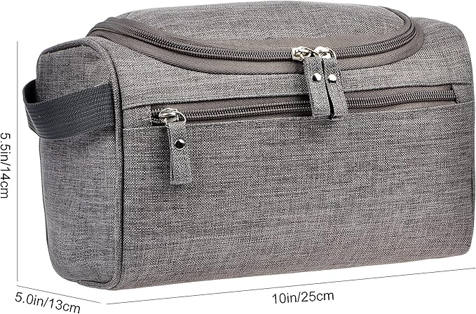 Vercord Mens Toiletry Bag Wash Travel Small Shaving Dop Kit Shower Bathroom Ditty Hygiene Bag Frosted Grey