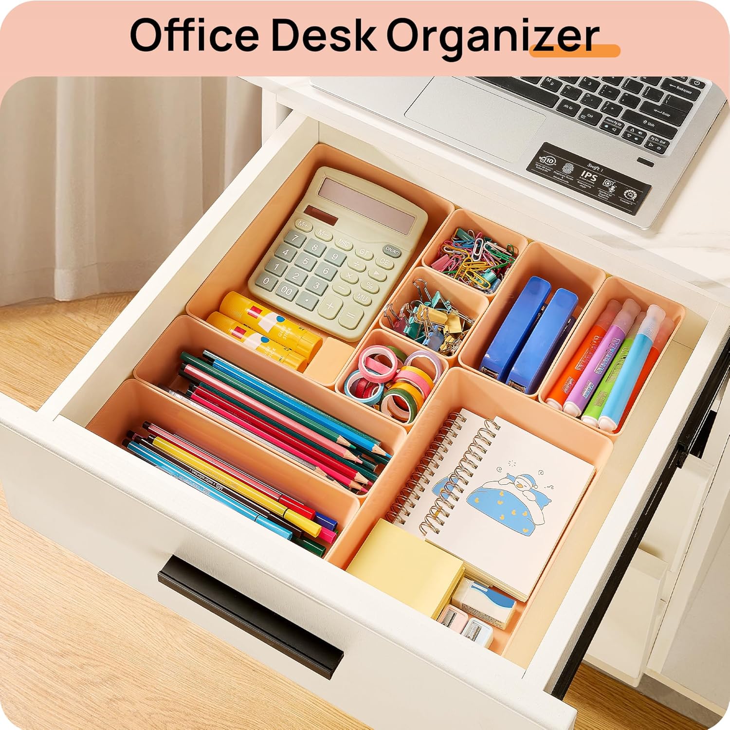 Vtopmart 25 PCS Plastic Drawer Organizers Set, 4-Size Versatile Bathroom and Vanity Drawer Organizer Trays, Storage Bins for Makeup, Bedroom, Kitchen Gadgets Utensils and Office