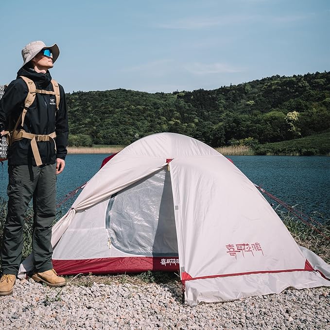 Himalaya 1/2 Person Camping Tent, 4 Season Tent Backpacking Winter Tent Waterproof Windproof Lightweight Portable PU5000 for Outdoor Camping Cold Weather Hiking Mountaineering