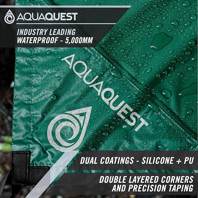 AquaQuest Guide Camping Tarp - Ultralight Tent Cover or Rain Fly - Waterproof Camping Gear Must Haves for Hiking, Hammock, Bivy & Survival
