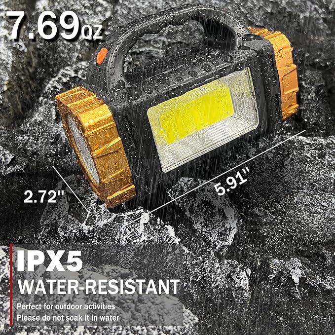 2-Pack Solar Flashlights High Lumens Rechargeable Outdoor Waterproof Spotlight LED Work Light Searchlight Lantern for Camping Emergencies