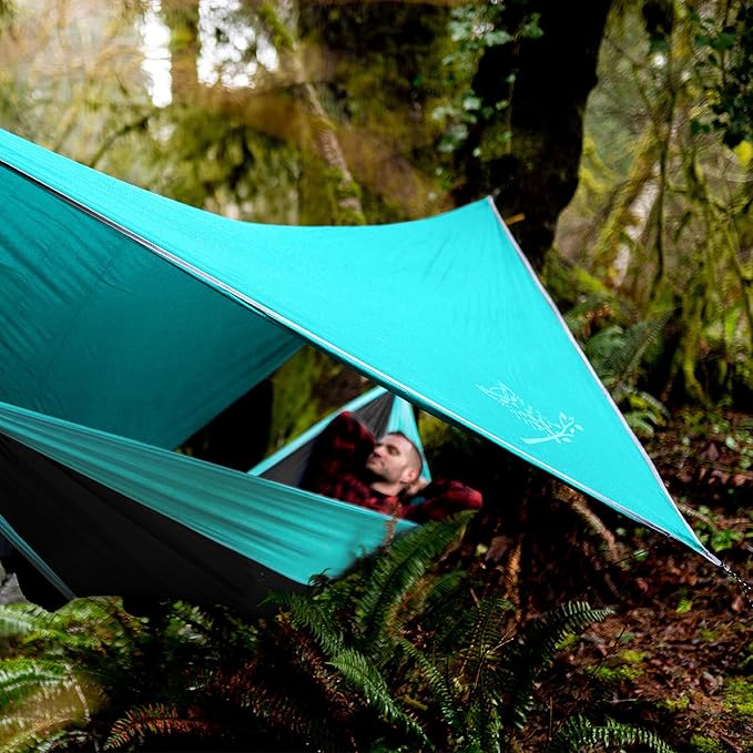 Wise Owl Outfitters Hammock Tarp, Hammock Tent - Rain Tarp for Camping Hammock - Camping Gear Must Haves w/Easy Set Up Including Tent Stakes and Carry Bag