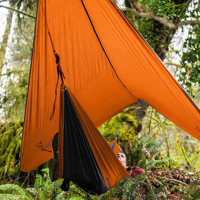 Wise Owl Outfitters Hammock Tarp, Hammock Tent - Rain Tarp for Camping Hammock - Camping Gear Must Haves w/Easy Set Up Including Tent Stakes and Carry Bag