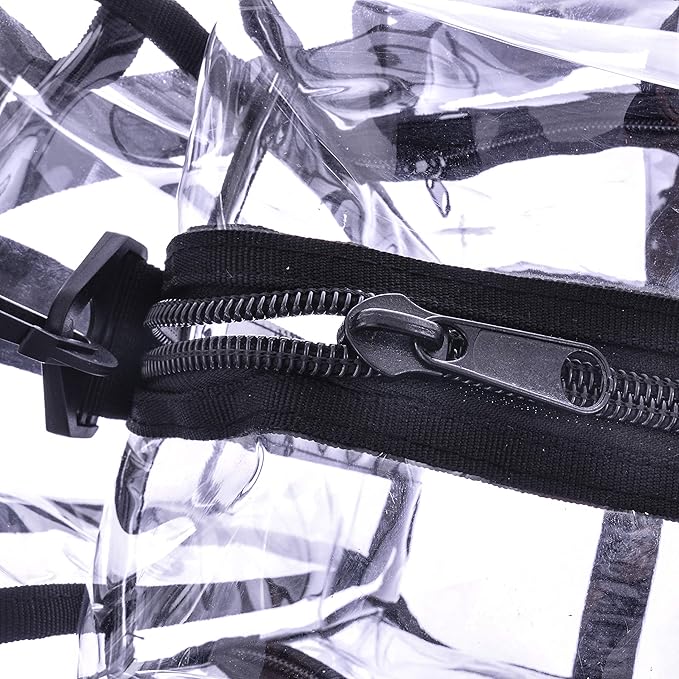 Professional Clear PVC Makeup Kits Organizer Make up Set Bag MUA Carry All Artist Transparent Vinyl Travel Cosmetic Bag with 6 External Pockets & Tissue Holder