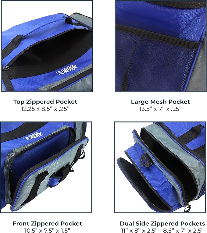 OSAGE RIVER Large Waterproof Fishing Tackle Bag with Padded Shoulder Strap, Ripstop Soft Sided Bag with Fishing Pliers Holder