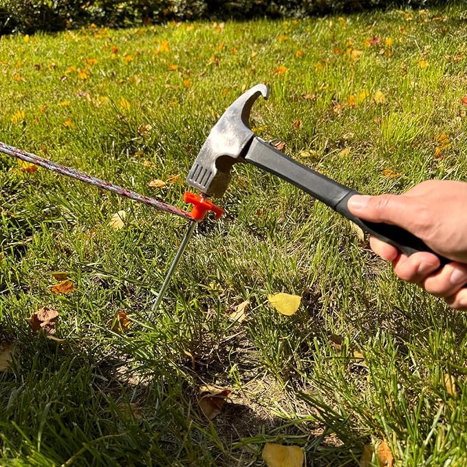 20 Pcs Tent Stakes Heavy Duty Ground Stake for Camping, 10 Inch Galvanized Non-Rust Metal Tent Pegs Tent Spikes Yard Stakes for Outdoor Canopy Garden Hiking -Orange