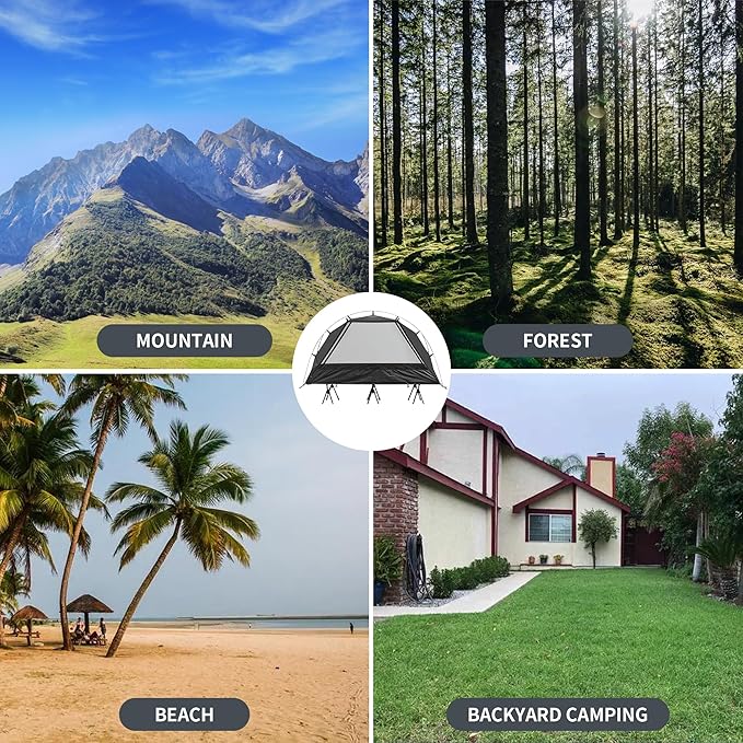 TENPLAY 1-Person Cot Tent Flysheet,Must be Used with Matching Inner Tent, Lightweight,Waterproof, Sun Protection,Nylon, Easy Setup,Expandable Rainfly for Camping, Hiking, Backpacking, Picnics