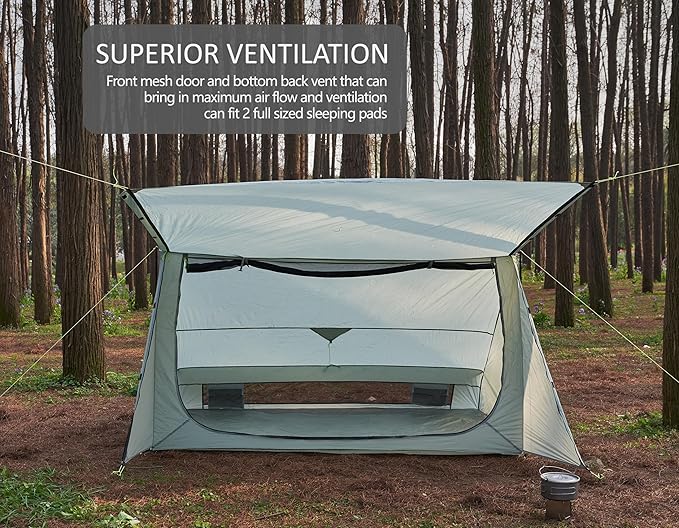 Sirius Two Ultralight Backpacking Tent, 2 Person Trekking Pole, Waterproof, Compact, Single Wall, Bushcraft Shelter for Camping, Hiking, Kayaking