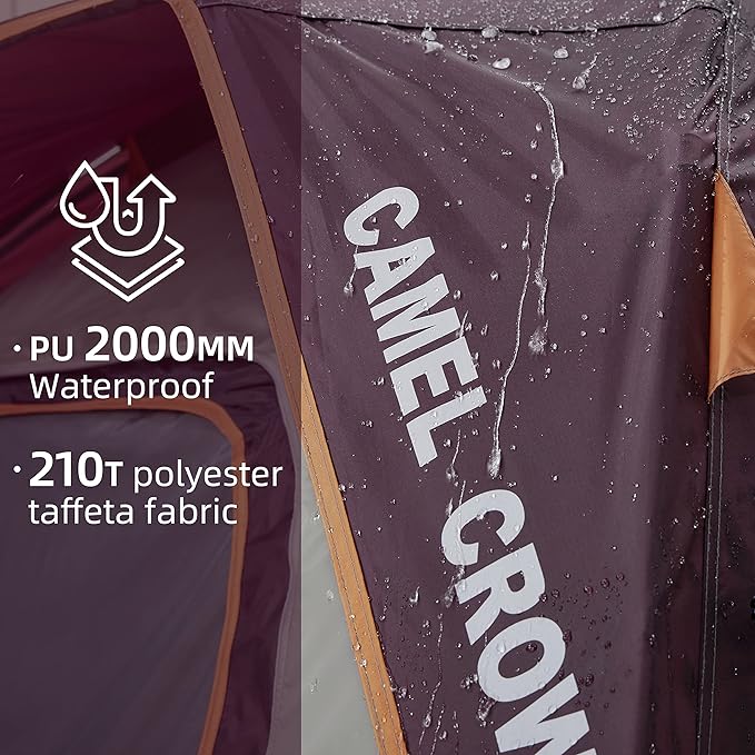 CAMEL CROWN Tents for Camping 4/8 Person Waterproof Quick Setup Folding Outdoor Backpacking Tents 4 People Family Hiking