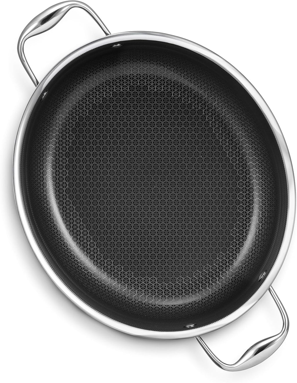 HexClad Hybrid Nonstick 6.5-Quart Oval Dutch Oven with Stainless Steel Lid, Stay-Cool Handles, Dishwasher-Friendly, Oven-Safe Up to 900°F, Induction Ready, Compatible with All Cooktops