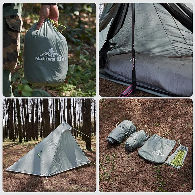 Altair One Ultralight Trekking Pole Backpacking Tent, Waterproof SIL Nylon, Double Wall, 3 Season, 1 Person Shelter for Backpacking, Hiking, Camping, Trekking, Bushcraft