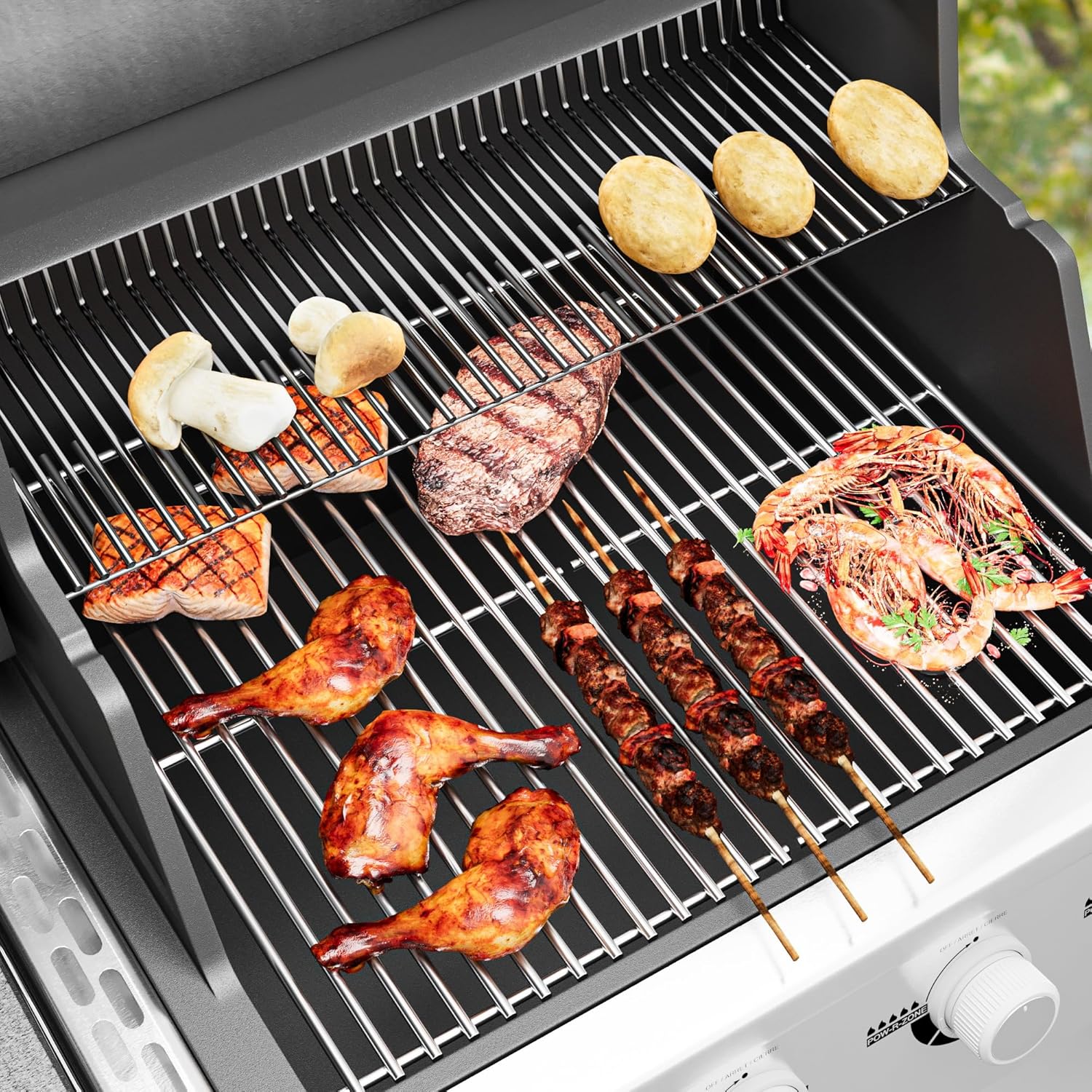 17.5 inch Grill Cooking Grates for Weber Spirit E210 E-220 S210 S-220 Spirit 200&Spirit II 200 Series Gas Grills with Front Control, Stainless Steel Grates Replacement Parts for Weber 7637 Gas Grills