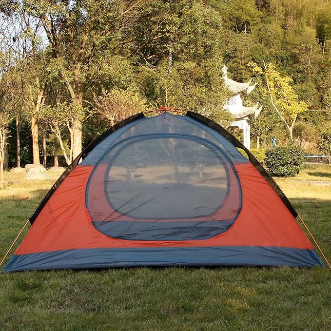 3-4 Season 2 3 Person Lightweight Backpacking Tent Windproof Camping Tent Awning Family Tent Two Doors Double Layer with Aluminum rods for Outdoor Camping Family Beach Hunting Hiking Travel