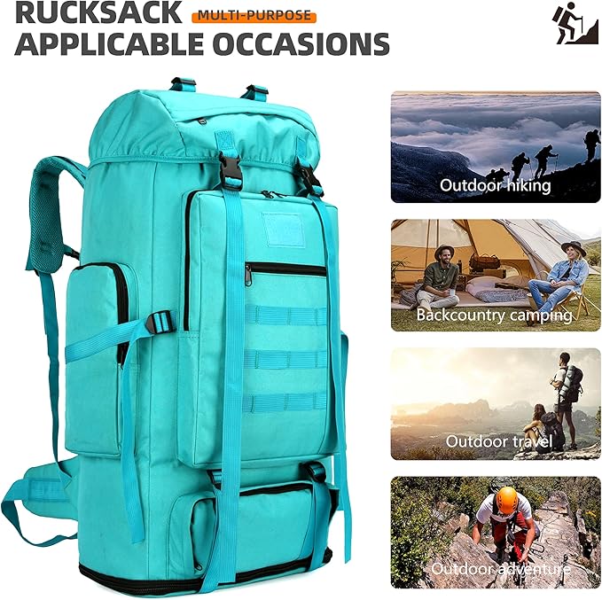 100L Hiking Backpacks Men Women Tactical Gear Back Pack Molle Bag Rucksack