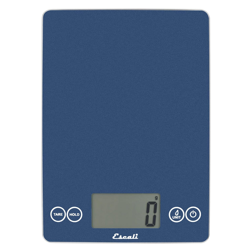 Escali Arti Glass Food Scale Digital Countertop Kitchen, Baking and Cooking Scale with Nutrition and Calorie Counter, 15-Pound Capacity, 9" x 6.5" x .75", Blue Mirage