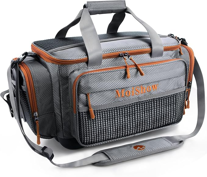 Fishing Tackle Box Bag - Fishing Bags for Saltwater or Freshwater (#Grey) Fishing Tackle Bags - Padded Shoulder Strap - Tackle Bag for 3600 3700 Tackle Box