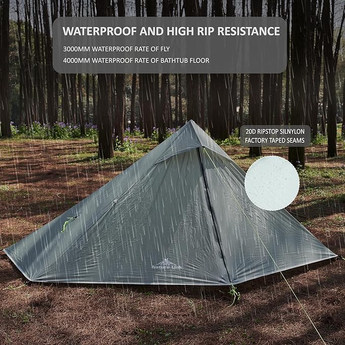 Altair One Ultralight Trekking Pole Backpacking Tent, Waterproof SIL Nylon, Double Wall, 3 Season, 1 Person Shelter for Backpacking, Hiking, Camping, Trekking, Bushcraft
