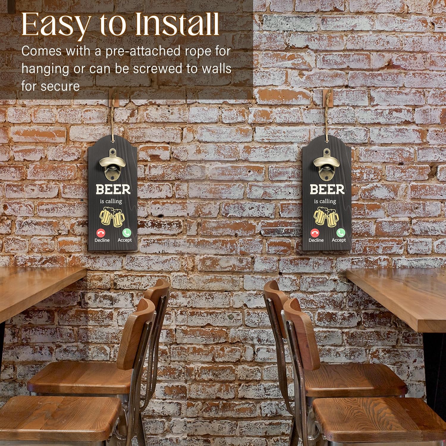 Beer Bottle Opener, Outdoor Bottle Opener wall Mounted, 4.7×11 in for Home Pub, Man Cave, Patio, Kitchen, Gift for Beer Lovers