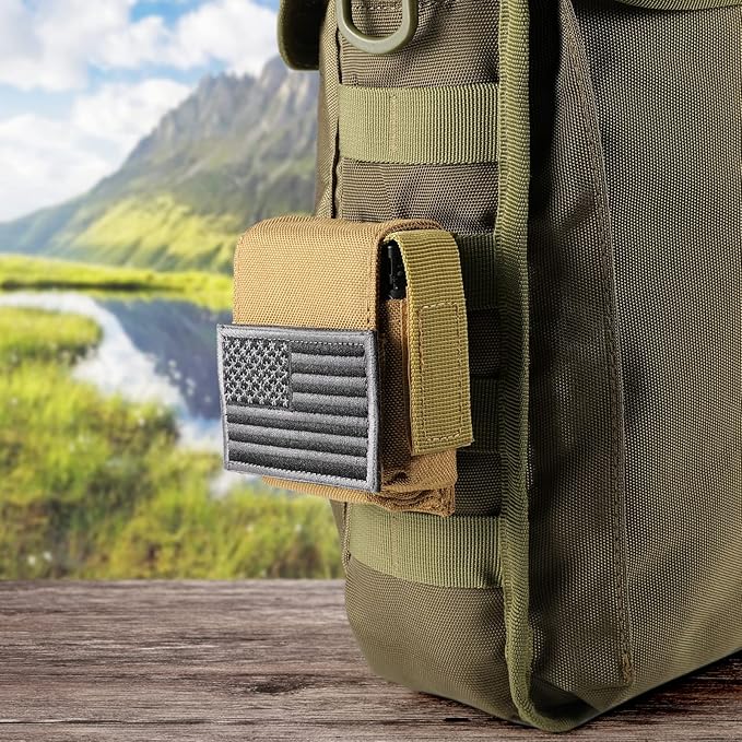 2 Pack Tactical Pouches, Molle EDC Compact Pouch Small Utility Pouch Accessories Battery Cigarette Case Card Holder Lighter Slot Mini Cigar Belt Waist Pack