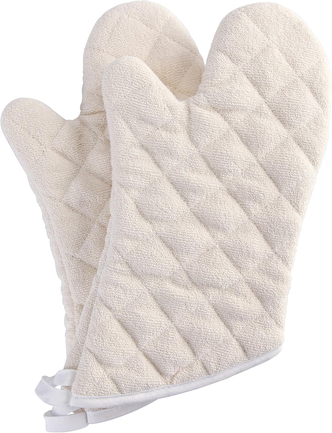 Terry Cloth Oven Mitts Heat Resistant to 482° F 15 Inch 100% Cotton Set of 2