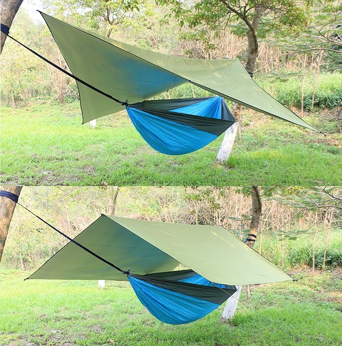 WoneNice 10' x 13' Waterproof Camping Tarp - Lightweight Hammock Rain Fly for Backpacking, Hiking, Travel - Windproof Shelter, Compact & Durable Tent Tarp Cover