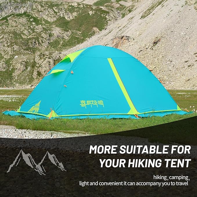 Himalaya 1/2 Person Camping Tent, 4 Season Tent Backpacking Winter Tent Waterproof Windproof Lightweight Portable PU5000 for Outdoor Camping Cold Weather Hiking Mountaineering