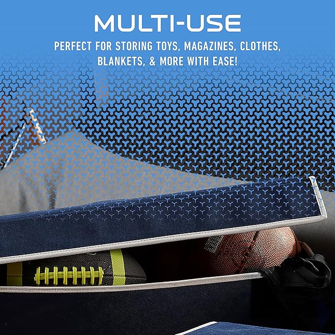 Franklin Sports NFL Storage Footlocker Bins - Large Folding Organizer Containers - NFL Team Office, Bedroom + Living Room Décor - Large + Small Bins