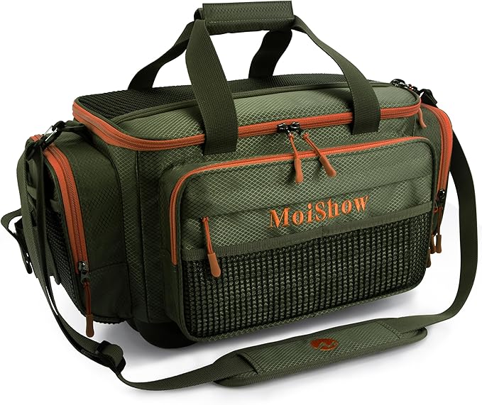 Fishing Tackle Box Bag - Fishing Bags for Saltwater or Freshwater (#Green) Fishing Tackle Bags - Padded Shoulder Strap - Tackle Bag for 3600 3700 Tackle Box