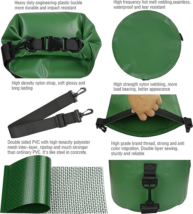 MARCHWAY Floating Waterproof Dry Bag Backpack 5L/10L/20L/30L/40L, Roll Top Sack Keeps Gear Dry for Kayaking, Rafting, Boating, Swimming, Camping, Hiking, Beach, Fishing