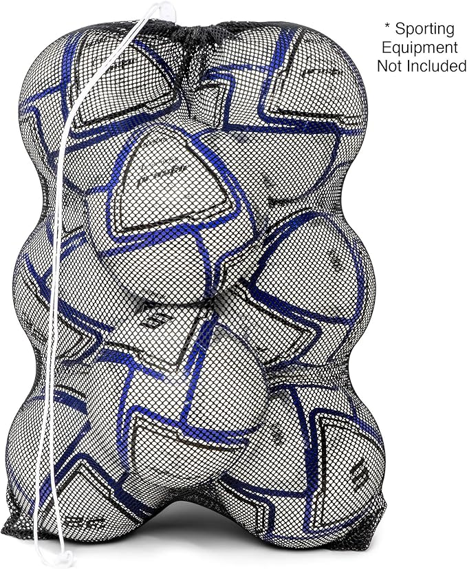 Champion Sports Mesh Equipment Bag – Heavy-Duty Nylon Drawstring Bag with Lock & ID Tag, Breathable Storage Sack for Balls, Swim Gear, Laundry & Toys, Multiple Sizes & Colors