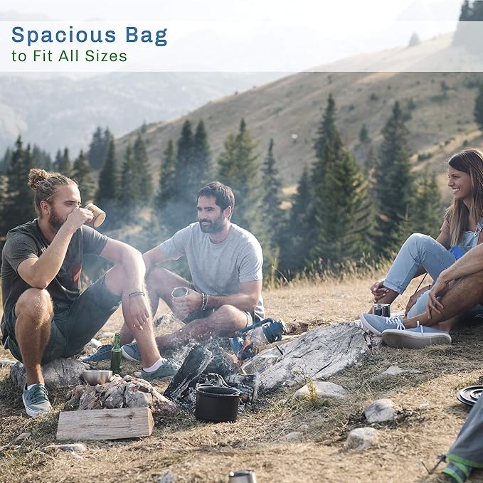 Sleeping Bag - 32F Comfort Rated 3-Season Envelope-Style Sleep Bag with Hood for Backpacking, Hiking, and Camping by Wakeman