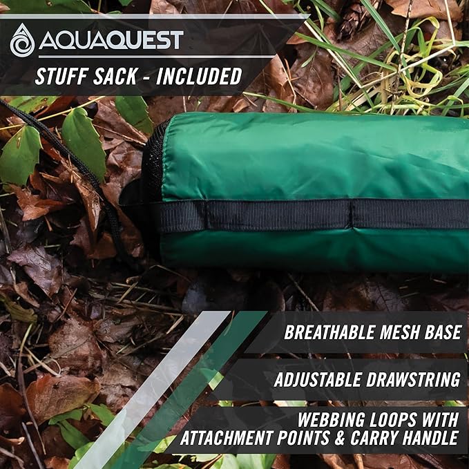 AquaQuest Defender Camping Tarp - Heavy Duty Tent Shelter or Rain Fly - Waterproof Camping Essentials for Hiking, Bushcraft & Hammock